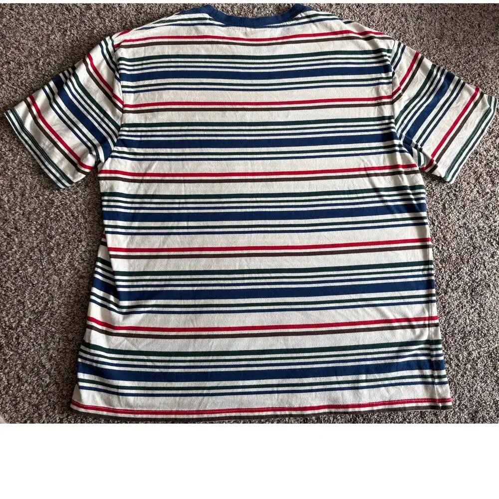 Guess Striped T-Shirt Large L Vintage Style Multi-Color Knit Retro Crew Neck Top - Picture 6 of 6